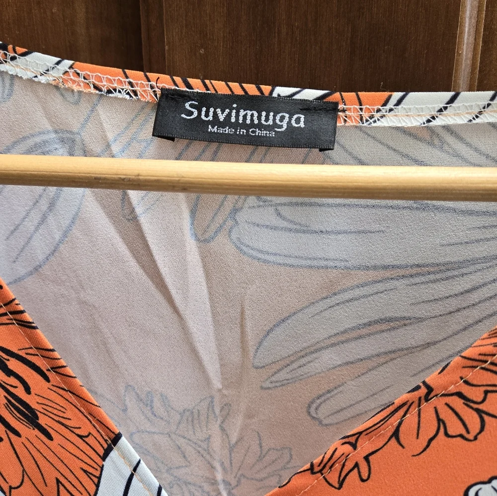 Orange Floral Women's Top - Picture 3 of 3
